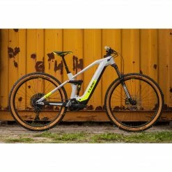 Cube Stereo Hybrid 140 HPC Race Electric Mountain Bike 625wh Battery Grey 'n' Yellow (2021)
