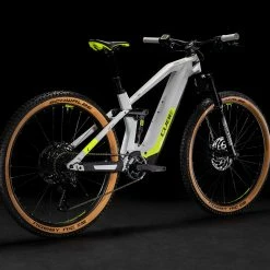 Cube Stereo Hybrid 140 HPC Race Electric Mountain Bike 625wh Battery Grey 'n' Yellow (2021)