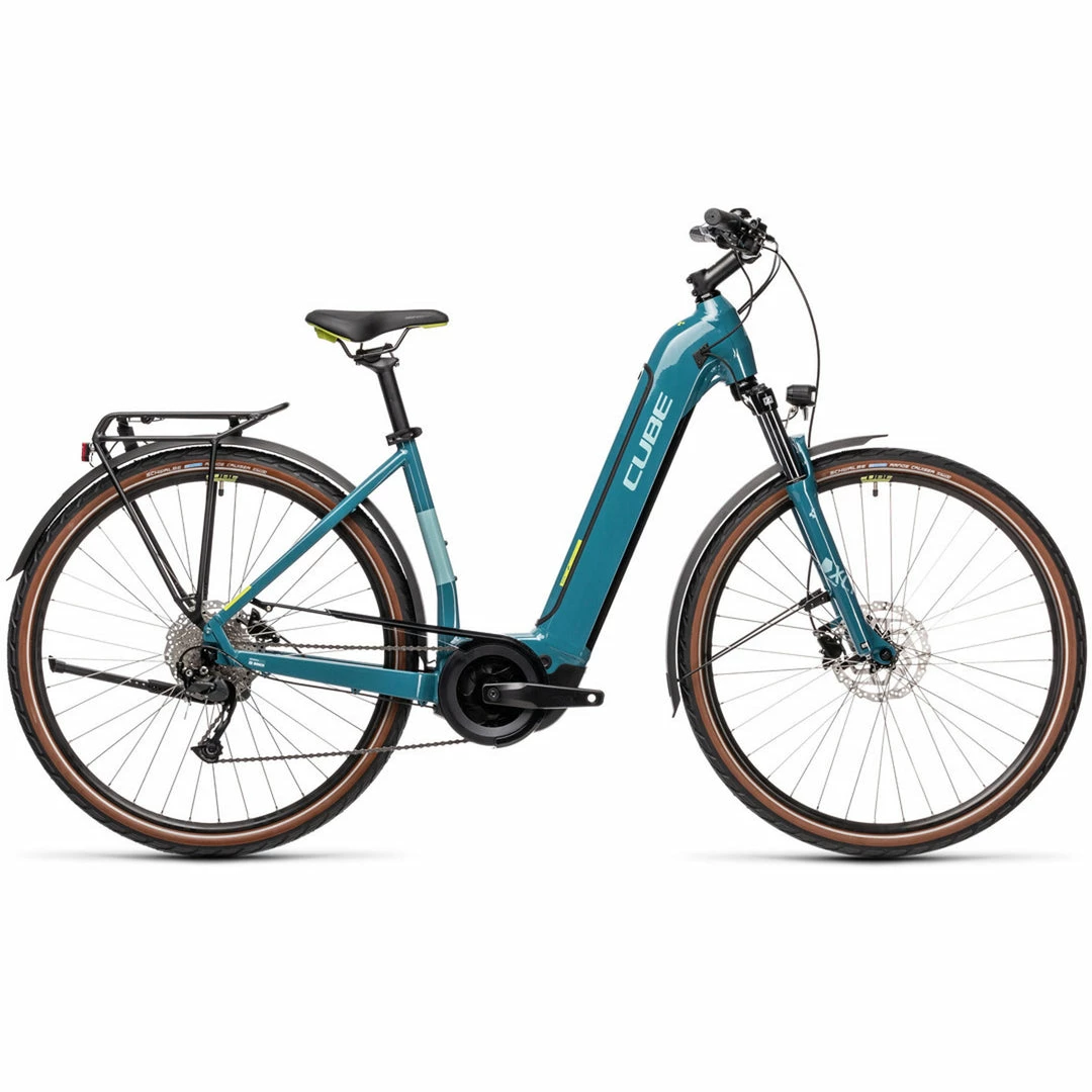 Cube Touring Hybrid One Easy Entry Electric Bike 500wh Battery Blue 'n' Green (2021) Bikes 1 Cube Touring Hybrid One Easy Entry Electric Bike 500wh Battery Blue 'n' Green (2021) Bikes