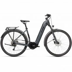 Cube Touring Hybrid One Easy Entry Electric Bike 500wh Battery Grey 'n' Black (2021) Bikes