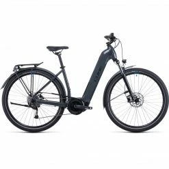 Bikes Cube Touring Hybrid One 500 Electric Bike Easy Entry Grey 'n' Blue (2022)