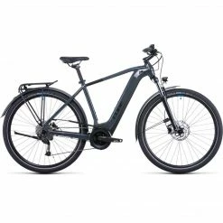 Bikes Cube Touring Hybrid One 500 Electric Bike Grey 'n' Blue 504Wh Battery (2022)