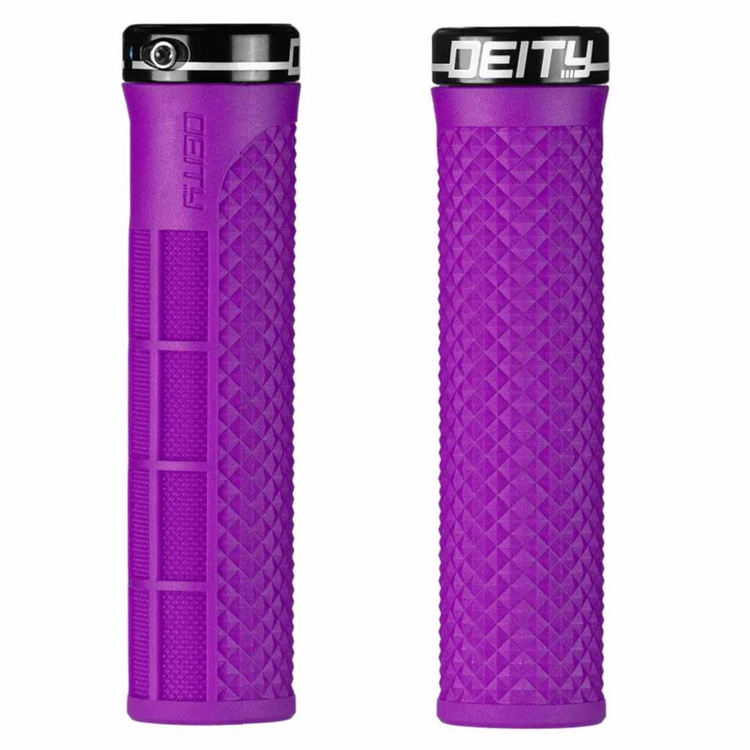 Parts & Maintenance Deity Lockjaw Grips Purple With Black Clamp 1 Parts & Maintenance Deity Lockjaw Grips Purple With Black Clamp