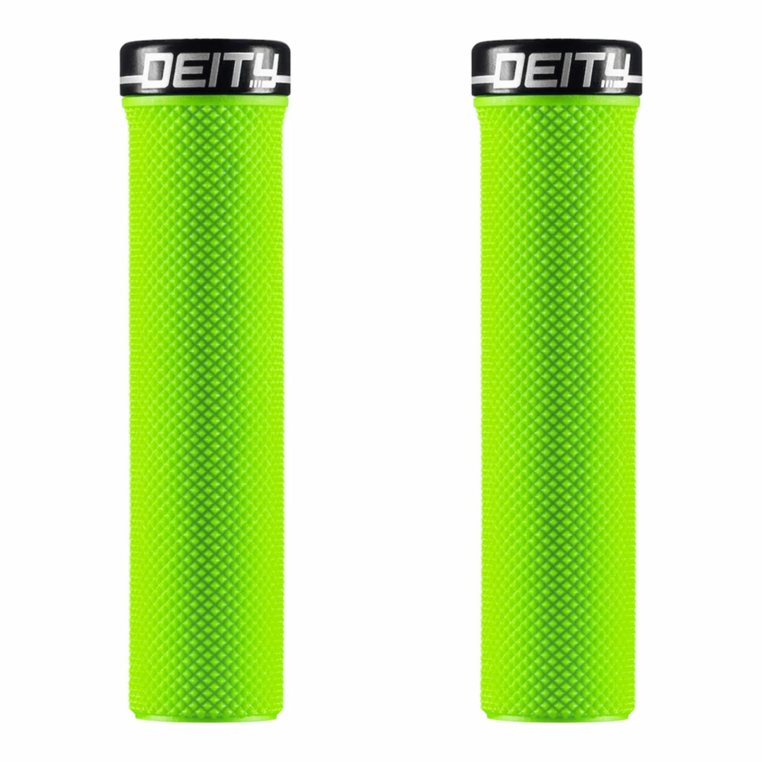 Deity Slimfit Lock-On Grips Green With Black Clamp 1 Deity Slimfit Lock-On Grips Green With Black Clamp