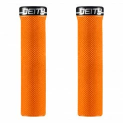 Deity Slimfit Lock-On Grips Orange With Black Clamp Parts & Maintenance