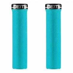 Deity Slimfit Lock-On Grips Turquoise With Black Clamp