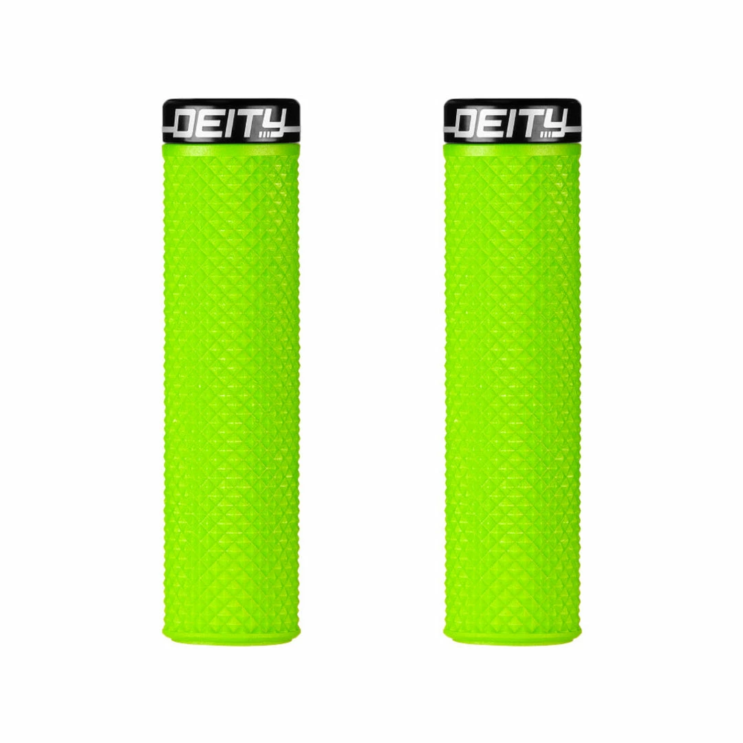 Deity Supracush Grips Green With Black Clamp 1 Deity Supracush Grips Green With Black Clamp