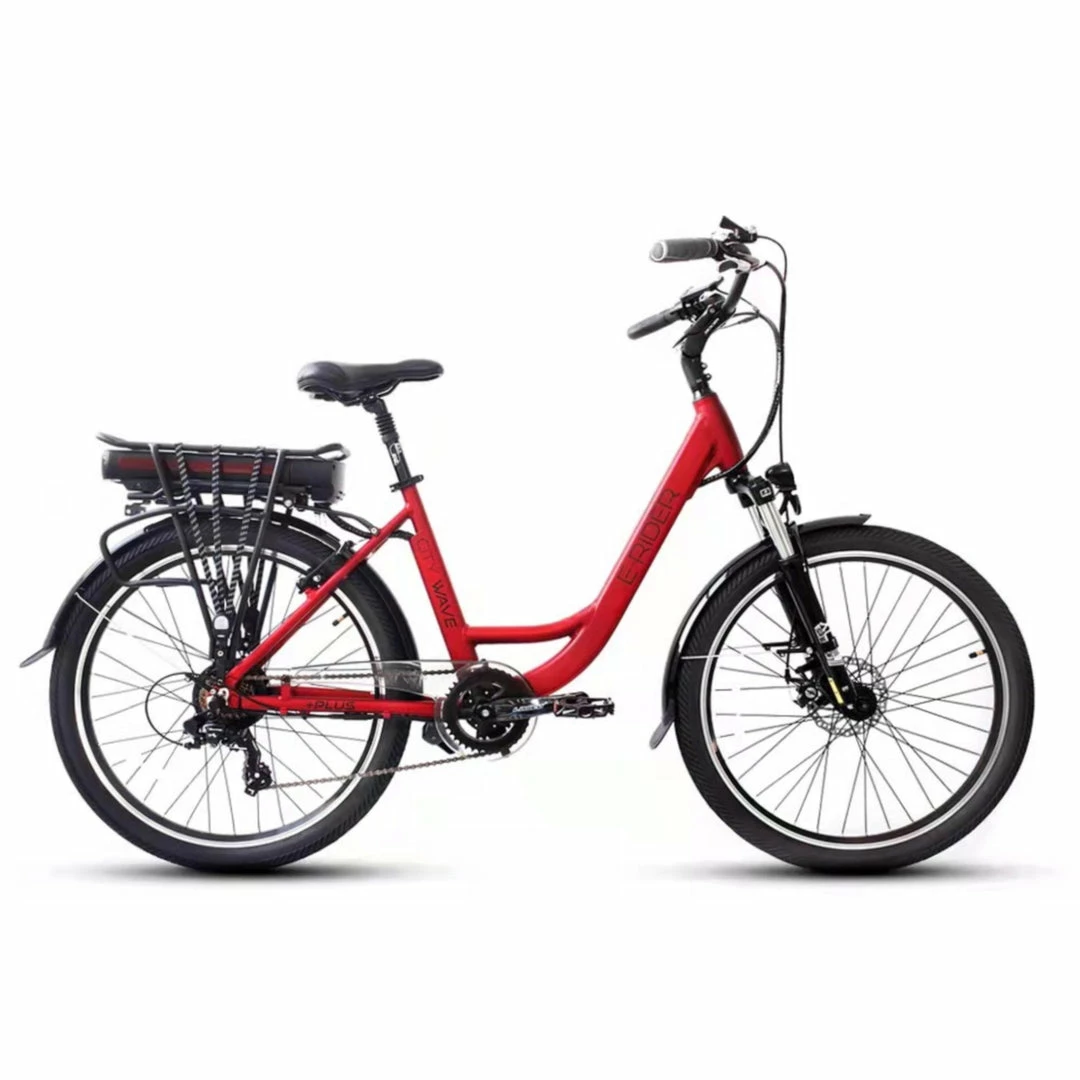 Bikes E-Rider City Wave Electric Hybrid Bike 375wh Battery Red 1 Bikes E-Rider City Wave Electric Hybrid Bike 375wh Battery Red