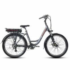 E-Rider City Wave Electric Hybrid Bike 375wh Battery Grey