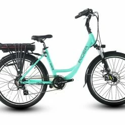 E-Rider City Wave Electric Hybrid Bike 375wh Battery Teal