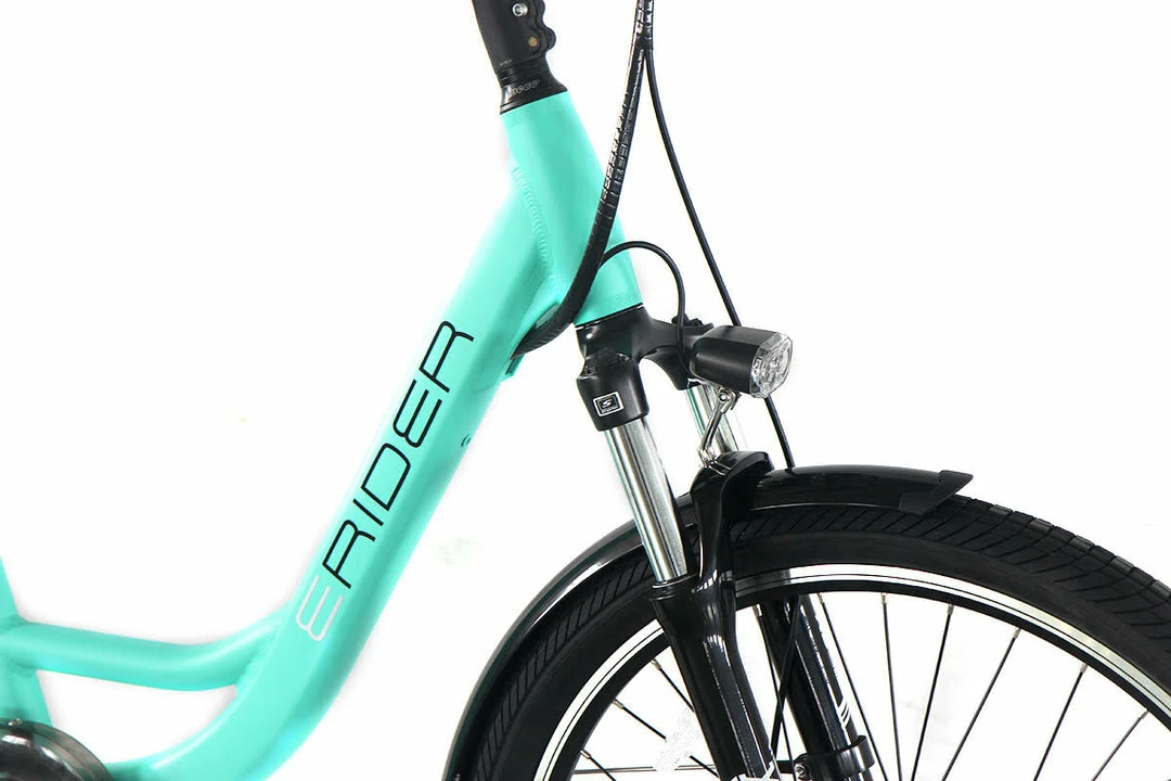 E-Rider City Wave Electric Hybrid Bike 375wh Battery Teal 2 E-Rider City Wave Electric Hybrid Bike 375wh Battery Teal