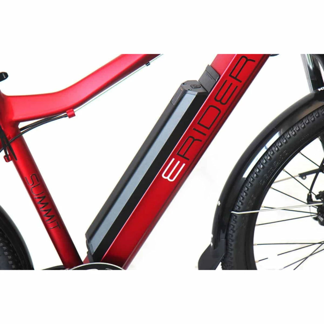 Bikes E-Rider Summit Electric Hybrid Bike 460wh Battery 27.5" Wheels Red 5 Bikes E-Rider Summit Electric Hybrid Bike 460wh Battery 27.5" Wheels Red