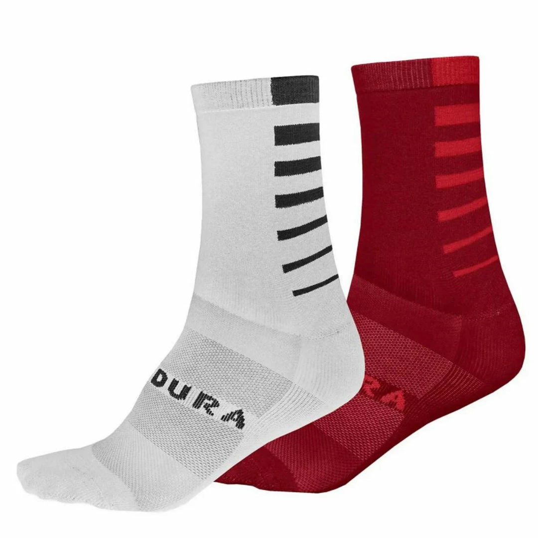 Apparel Endura Coolmax Stripe Socks Twin Pack Rust Red 1 Apparel Endura Coolmax Stripe Socks Twin Pack Rust Red