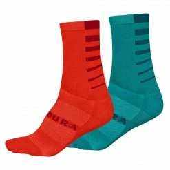 Apparel Endura Women’s Coolmax Stripe Socks Twin Pack Pacific Blue