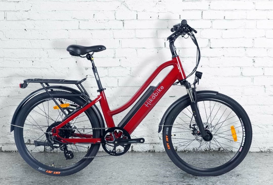 Hiko Pulse 24" Wheel Electric Hybrid Bike 12AH Battery Red 1 Hiko Pulse 24" Wheel Electric Hybrid Bike 12AH Battery Red