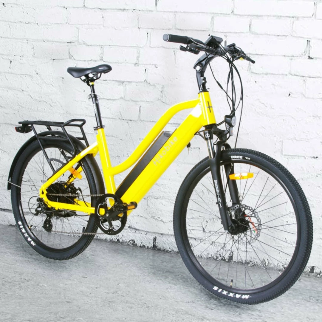Hiko Pulse 26" Wheel Electric Hybrid Bike 500Wh Battery Yellow 1 Hiko Pulse 26" Wheel Electric Hybrid Bike 500Wh Battery Yellow