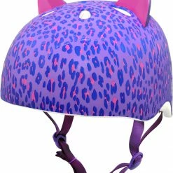 C-Preme Helmets Krash Leopard Kitty Youth Helmet Purple