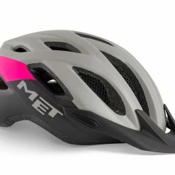 Met Crossover Helmet Grey And Pink Helmets