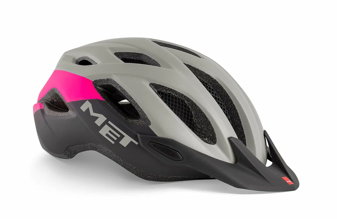 Met Crossover Helmet Grey And Pink Helmets 1 Met Crossover Helmet Grey And Pink Helmets