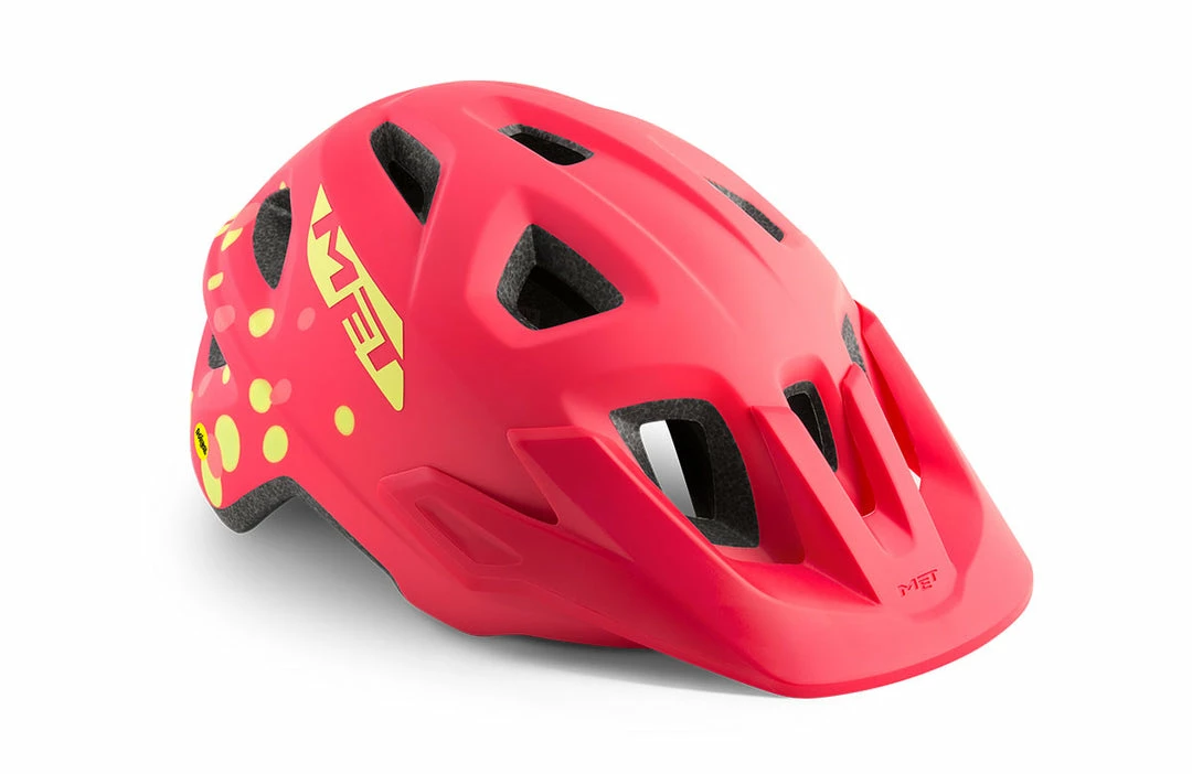 Met Eldar MIPS Youth MTB Helmet Coral Pink Dots Helmets 1 Met Eldar MIPS Youth MTB Helmet Coral Pink Dots Helmets