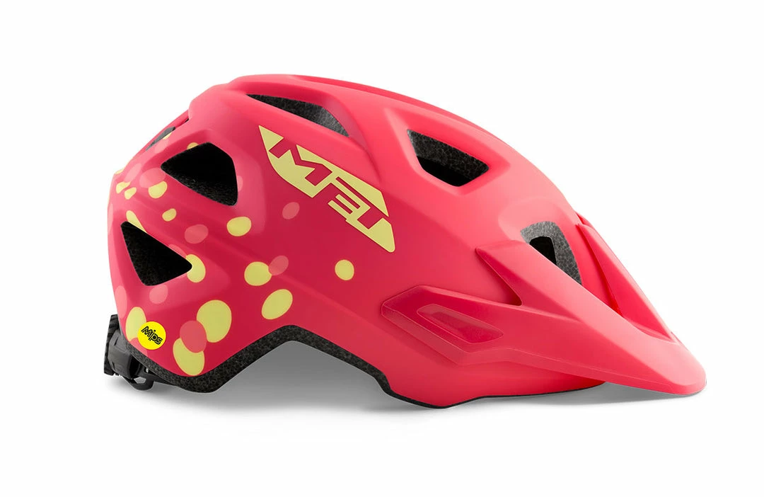 Met Eldar MIPS Youth MTB Helmet Coral Pink Dots Helmets 2 Met Eldar MIPS Youth MTB Helmet Coral Pink Dots Helmets