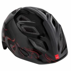 Met Genio Youth Helmet Glossy Black Flames Helmets