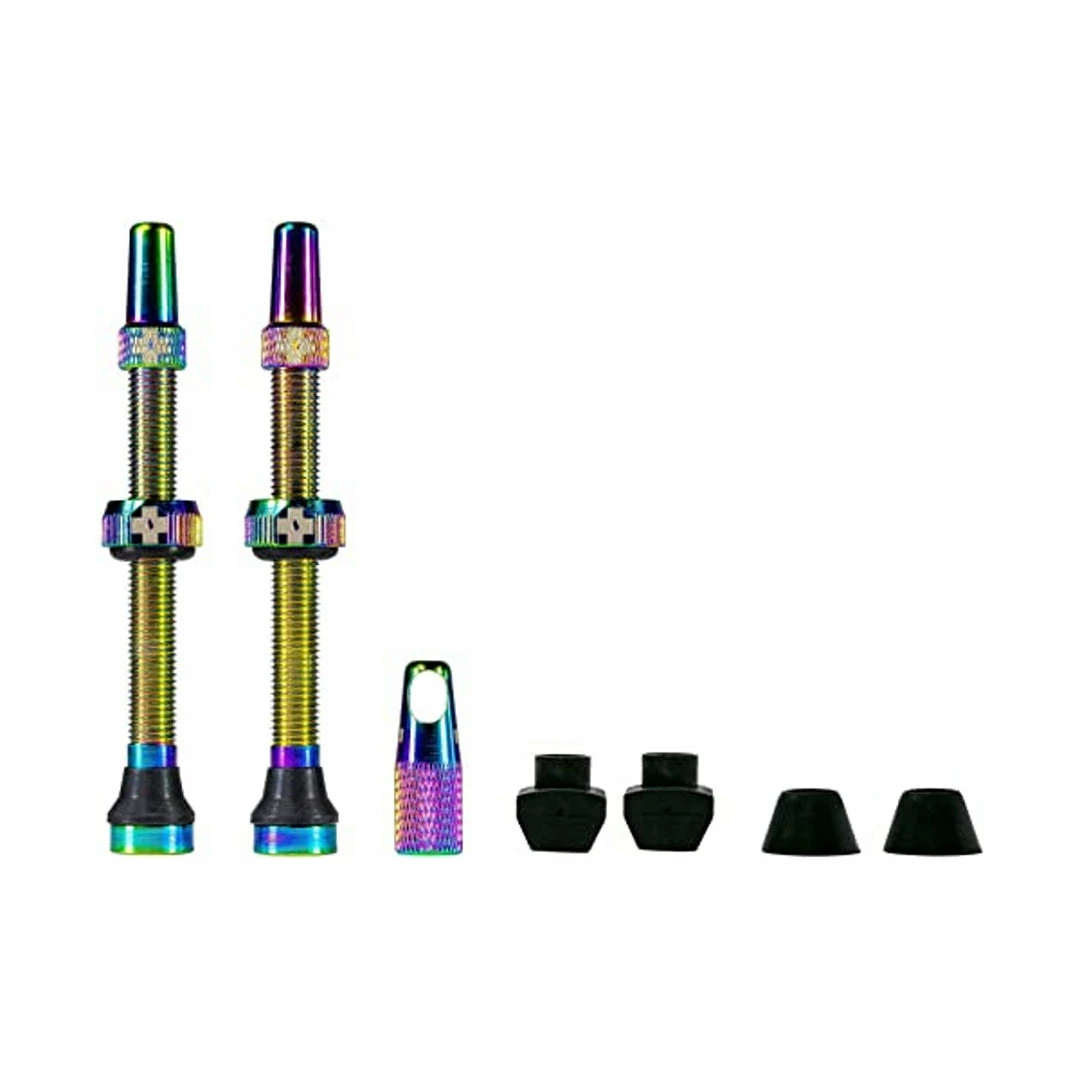 Muc-Off Tubeless Presta Valve Kit 60mm Iridescent Join The Tubeless Revolution 1 Muc-Off Tubeless Presta Valve Kit 60mm Iridescent Join The Tubeless Revolution