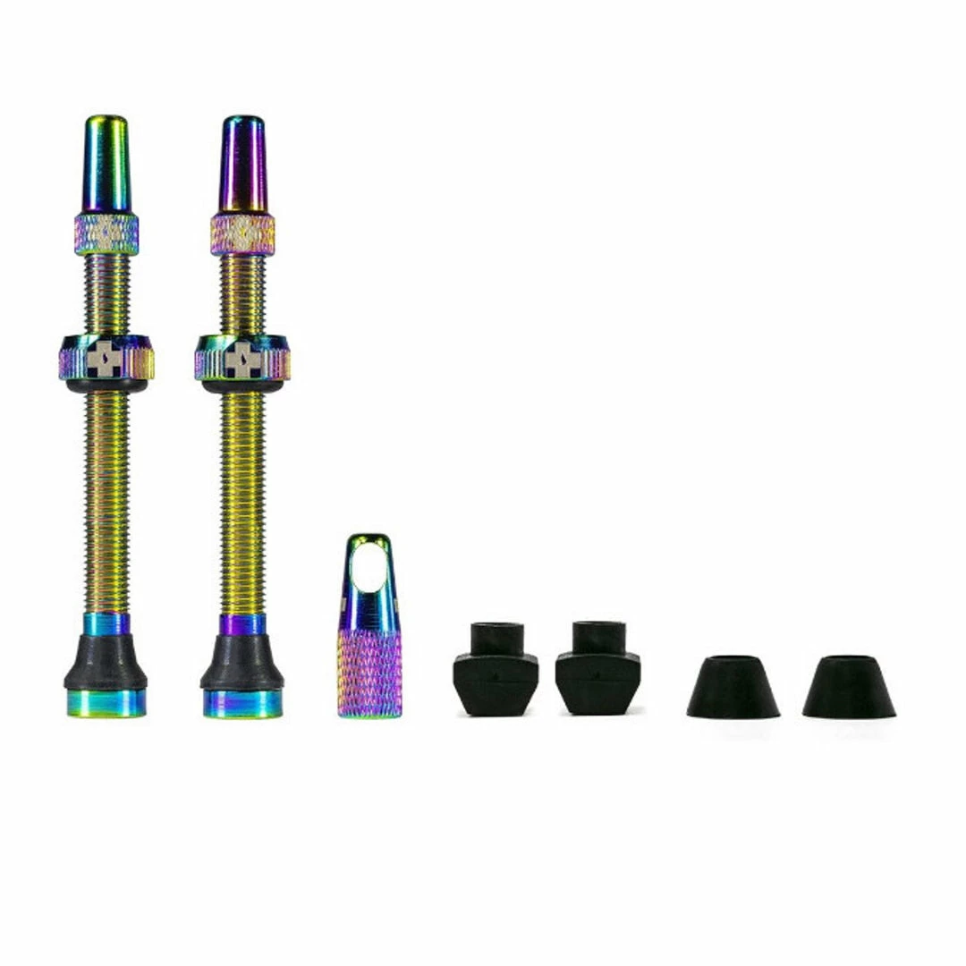 Join The Tubeless Revolution Muc-Off Tubeless Presta Valve Kit 44mm Iridescent 1 Join The Tubeless Revolution Muc-Off Tubeless Presta Valve Kit 44mm Iridescent