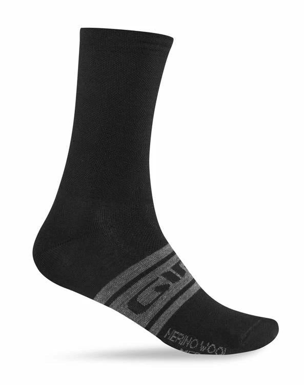 Giro Seasonal Merino Wool Socks Black/Charcoal Clean Apparel 1 Giro Seasonal Merino Wool Socks Black/Charcoal Clean Apparel