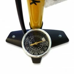 Accessories On Track Floor Pump Metal With Gauge 2-Way Yellow