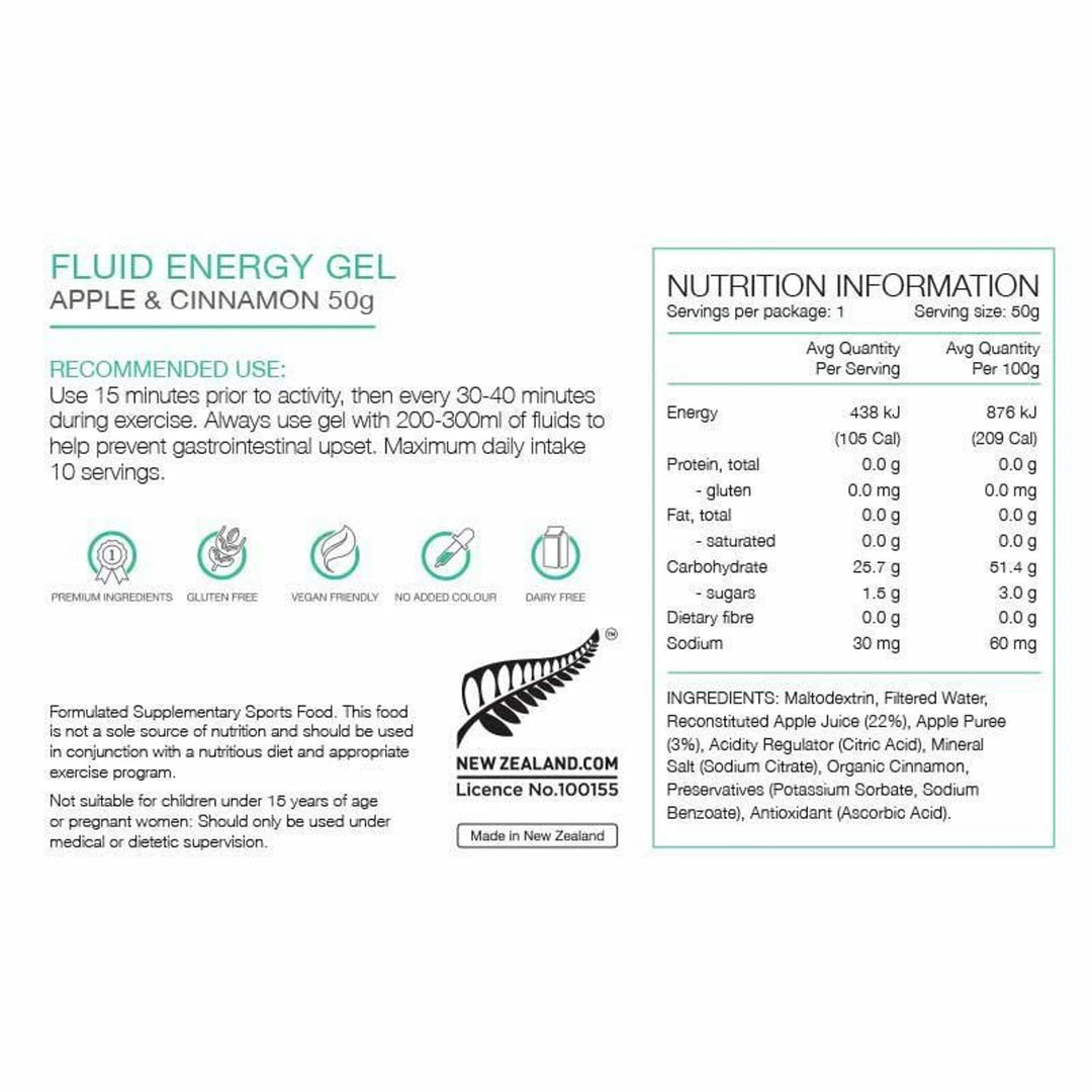 PURE Energy Gel 50g Apple & Cinnamon 2 PURE Energy Gel 50g Apple & Cinnamon