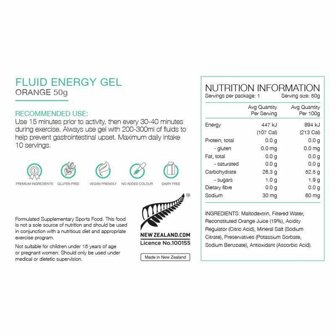 PURE Energy Gel 50g Orange Accessories 2 PURE Energy Gel 50g Orange Accessories