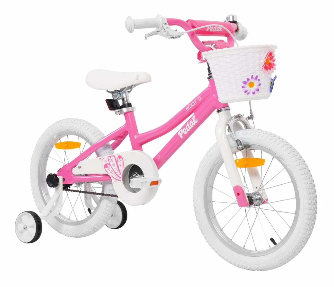 Pedal Hoot Alloy 16” Kids Bike Pink/White 1 Pedal Hoot Alloy 16” Kids Bike Pink/White