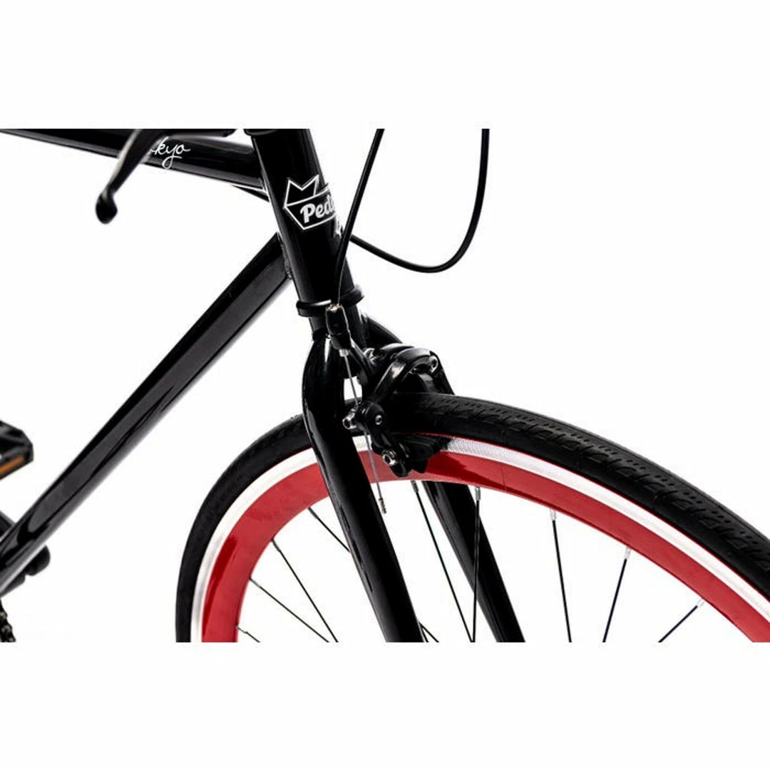 Pedal Messenger Urban Fixie Bike Tokyo Black/Red 6 Pedal Messenger Urban Fixie Bike Tokyo Black/Red