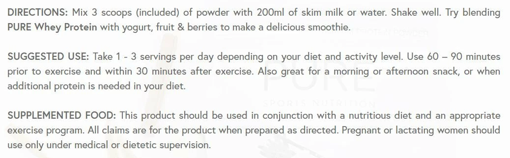 Pure Whey Protein Pouch Vanilla 500g Accessories 3 Pure Whey Protein Pouch Vanilla 500g Accessories