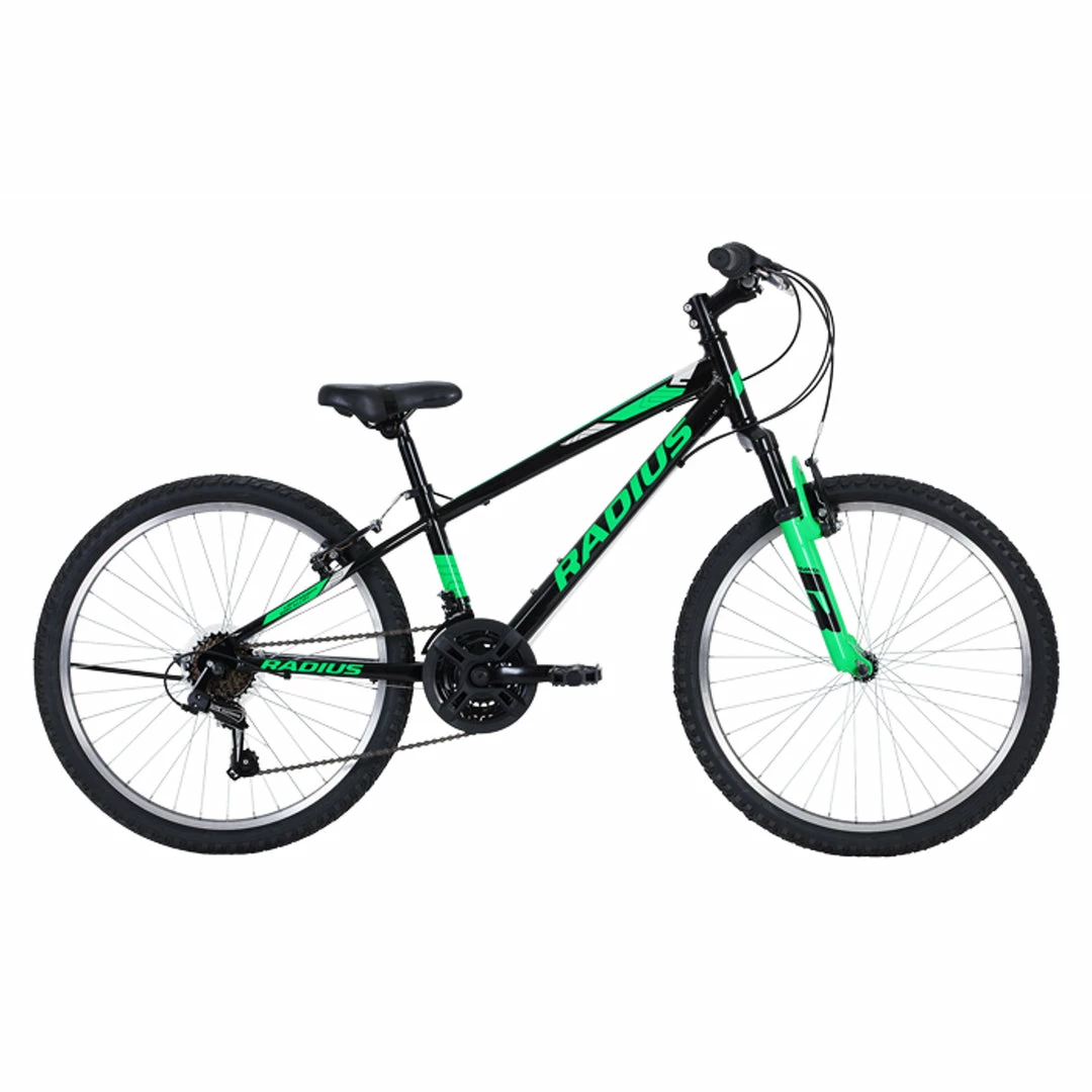 Radius Axis AL 24" Kids Mountain Bike Black/Green/Chrome Bikes 1 Radius Axis AL 24" Kids Mountain Bike Black/Green/Chrome Bikes