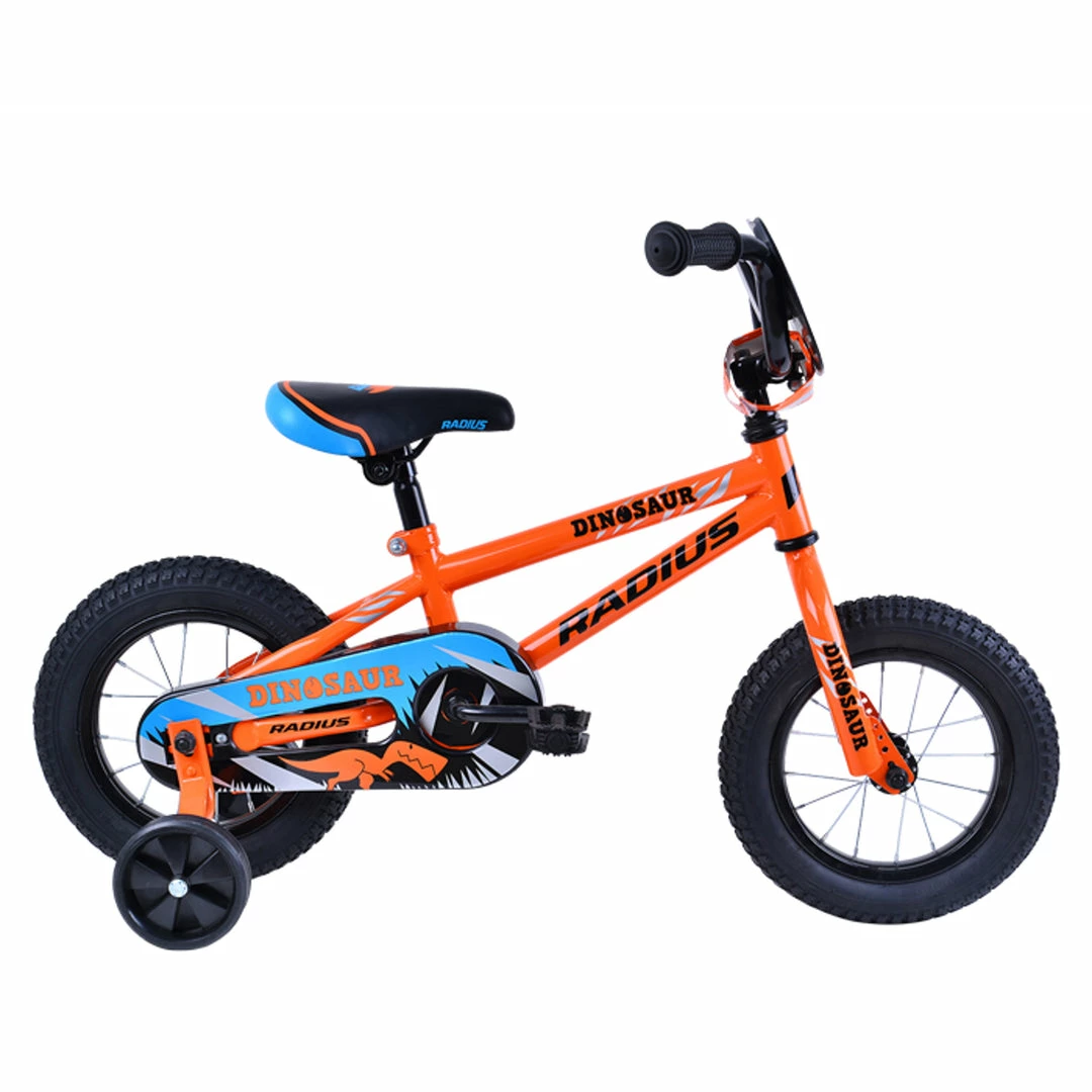 Radius Dinosaur 12" Kids Bike Orange With Blue/Black 1 Radius Dinosaur 12" Kids Bike Orange With Blue/Black