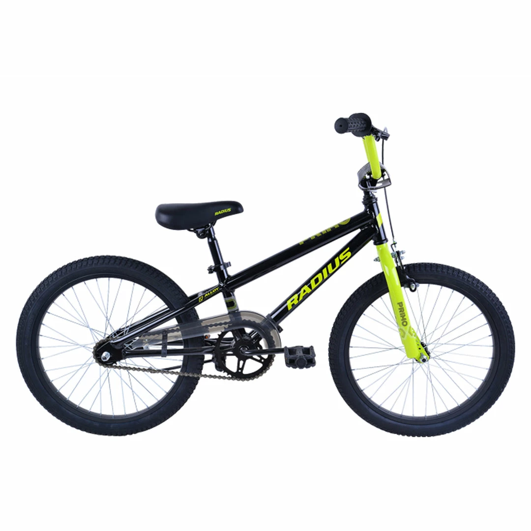 Bikes Radius Primo 20" Kids BMX Bike Gloss Black/Lime 1 Bikes Radius Primo 20" Kids BMX Bike Gloss Black/Lime