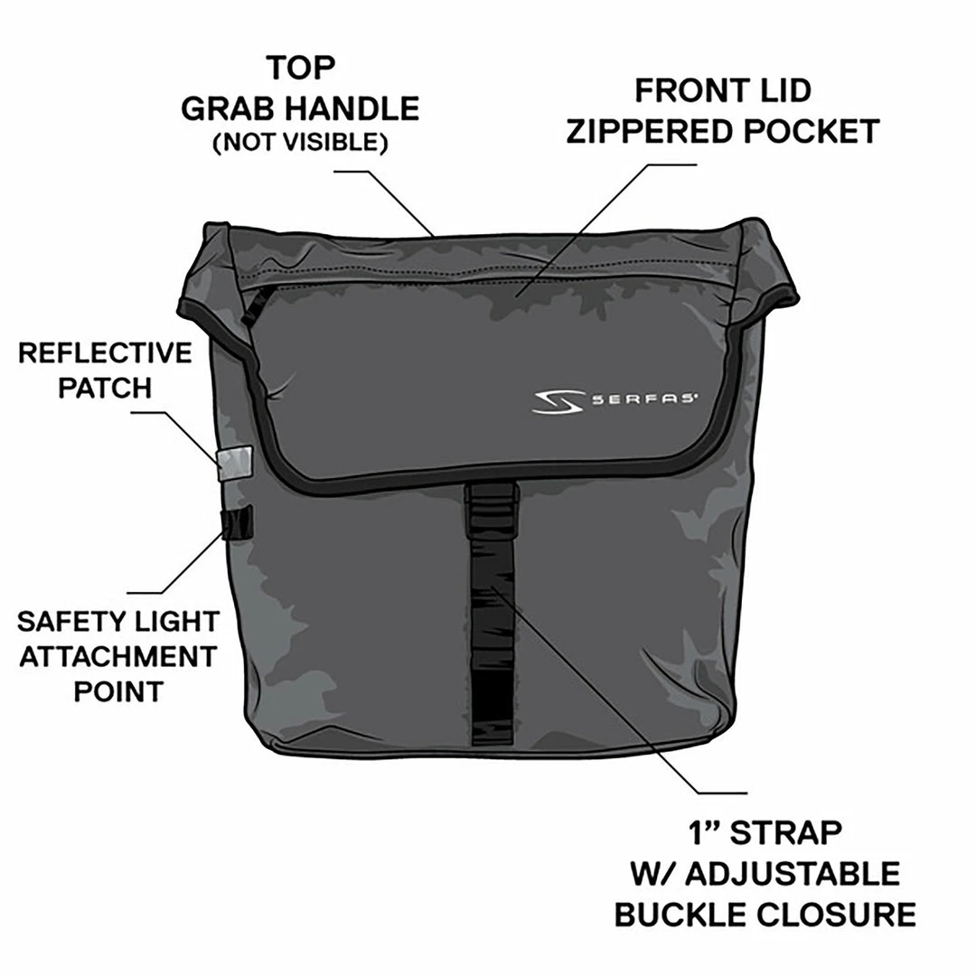 Accessories Serfas Pannier Double Bag Black 7 Accessories Serfas Pannier Double Bag Black