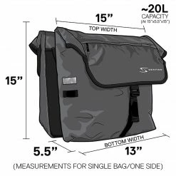Accessories Serfas Pannier Double Bag Black 12 Accessories Serfas Pannier Double Bag Black
