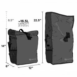 Accessories Serfas Pannier Single Bag Black 10 Accessories Serfas Pannier Single Bag Black
