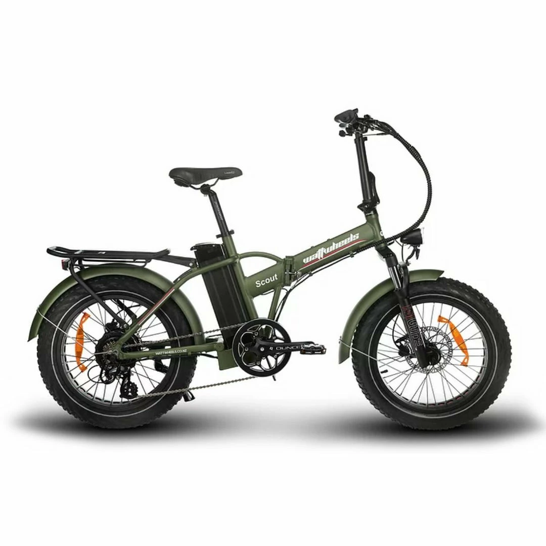 Watt Wheels Scout S Folding Electric Bike 624wh Battery Matt Green 1 Watt Wheels Scout S Folding Electric Bike 624wh Battery Matt Green