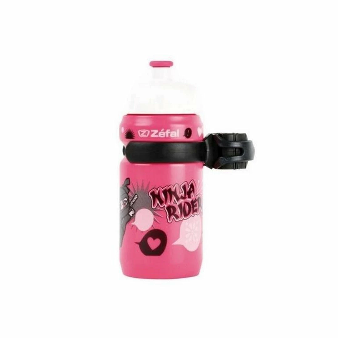 Zefal Kids Water Bottle Cage With 400ml Bottle Ninja Pink 1 Zefal Kids Water Bottle Cage With 400ml Bottle Ninja Pink